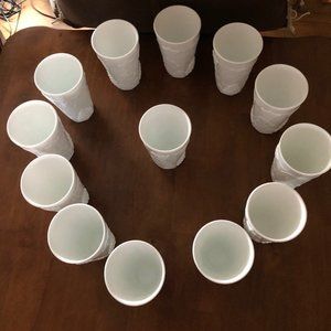 Grape & Leaf Milk Glasses Tumblers/Glasses